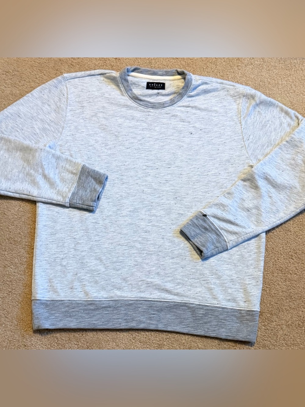 VELVET BY GRAHAM & SPENCER Mens Gray Comfy Cozy Lounge Crewneck Top